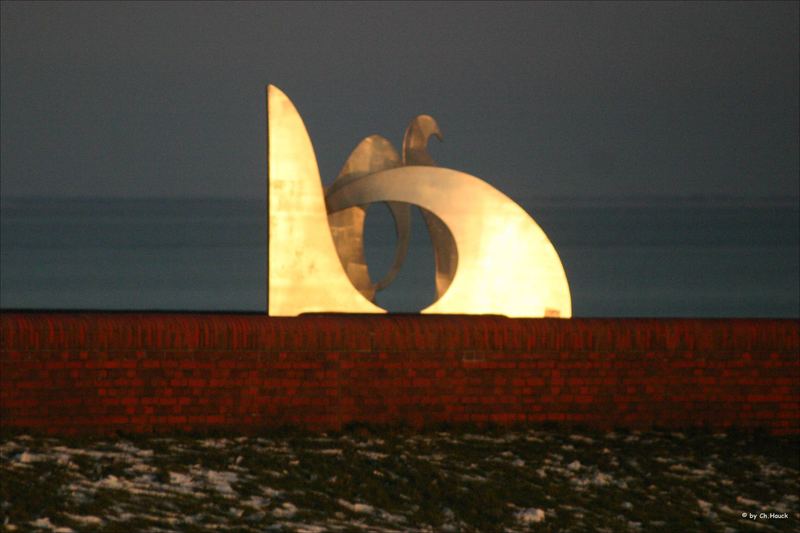 am Südstrand in der Abenddännerung